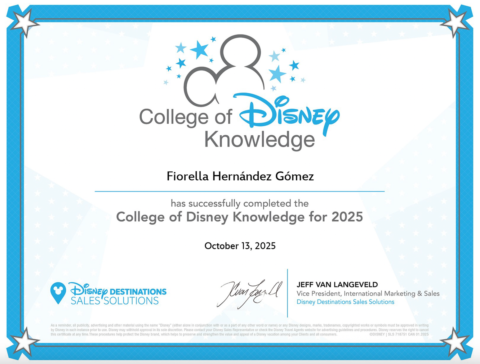 Certificación Disney 1